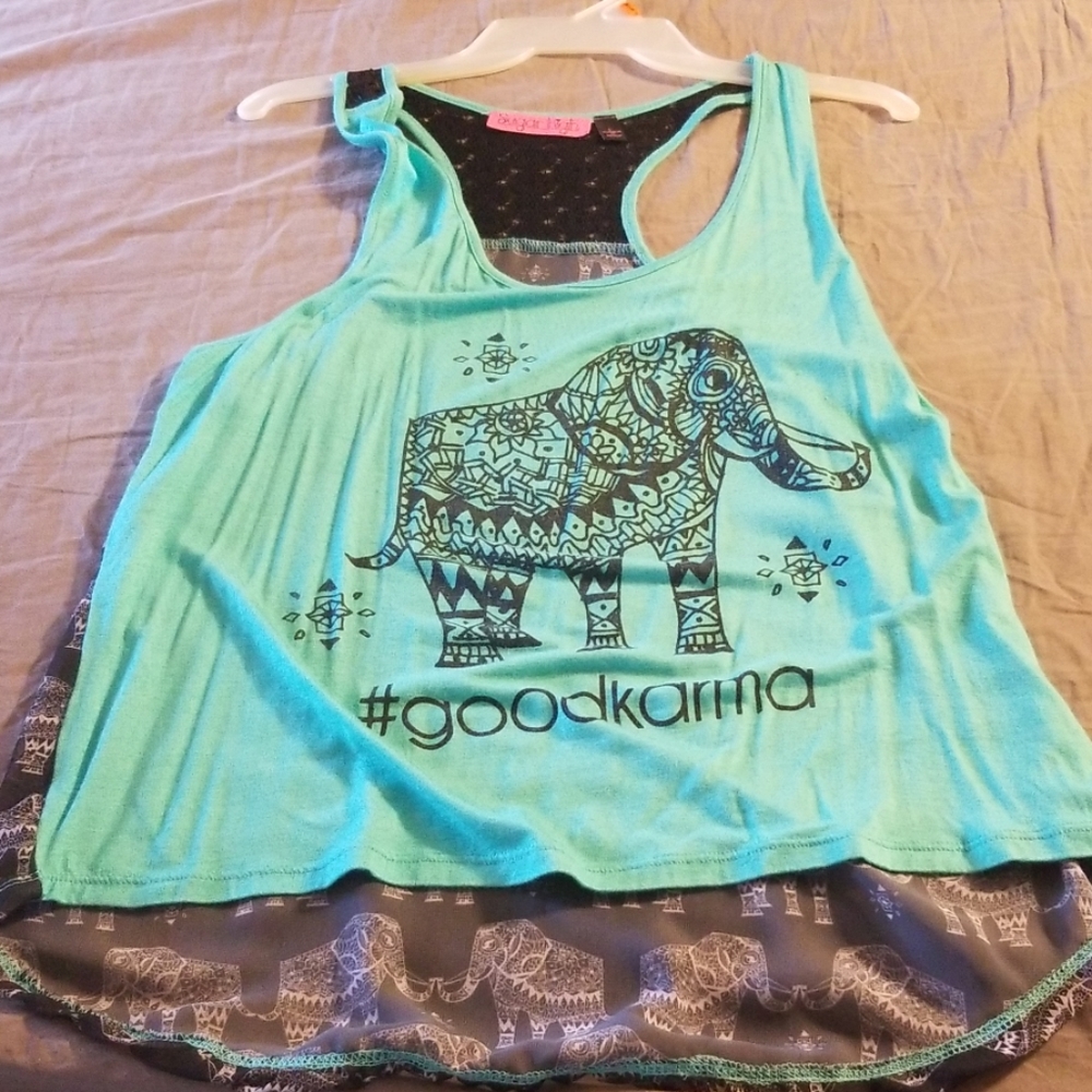 Elephant tank top (teal)